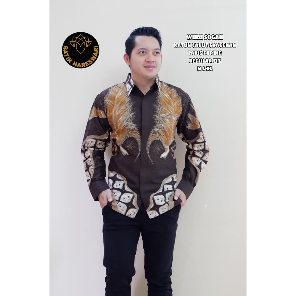 WULU SOGAN BATIKSOLOAMANAH NARESWARI KEMEJA BAJU BATIK PRIA SOLO LENGAN PANJANG PENDEK LAPIS FURING ATASAN BATIK PREMIUM MODERN KATUN HALUS PANJI LESMONO NAVY CENDRAWASIH UNGU WEDANGAN  DORO KEMBAR SEKAR MANUK PUSPO WARNO MAHKOTA PERWIRO OMBAK BANYU PEKSI