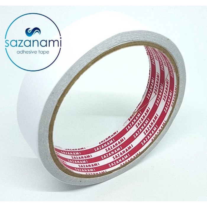 

perekat-pengikat- double tape kertas 1" inch x 8 meter sazanami tape 24mm tissue -pengikat-perekat.