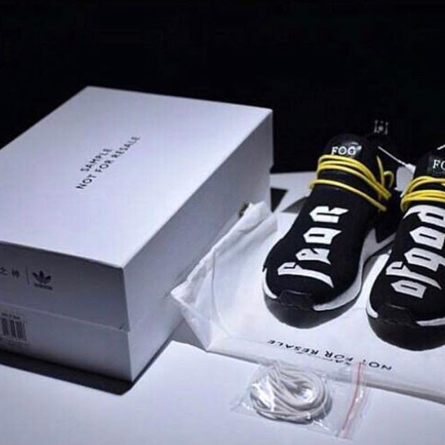 Sepatu Pria Adidas NMD Hu x Pharrell x FOG Black White UA Version