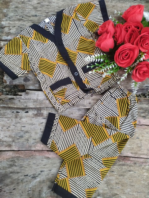 Best Seller Setelan Batik Piyama Bayi Balita Kekinian Laki-laki Dan Perempuan Adem Banget