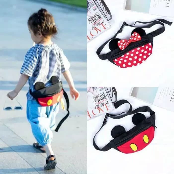 bumbag anak mickey mouse minnie mouse tas pinggang anak - Mickey