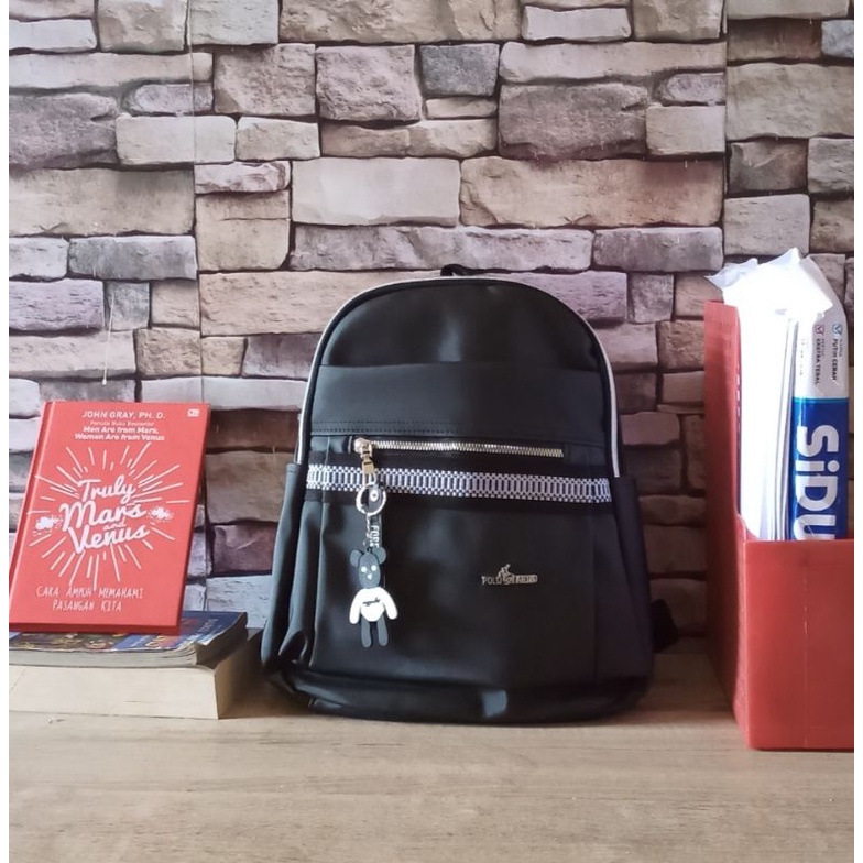 Tas Ransel Wanita Kulit Polo Ardo Warna Hitam