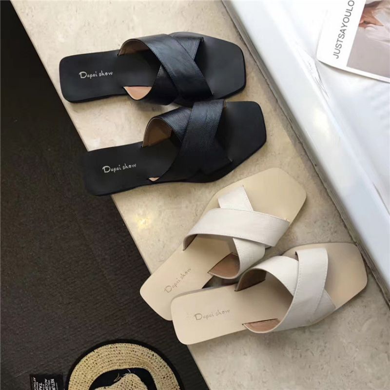 SANDAL WANITA SLIP ON KOREA MURAH SANTAI