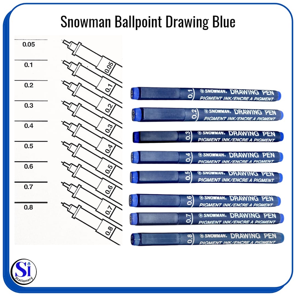 

Drawing Pen SNOWMAN FT 700 Blue/Pen Gambar Snowman Biru/Blue Satuan