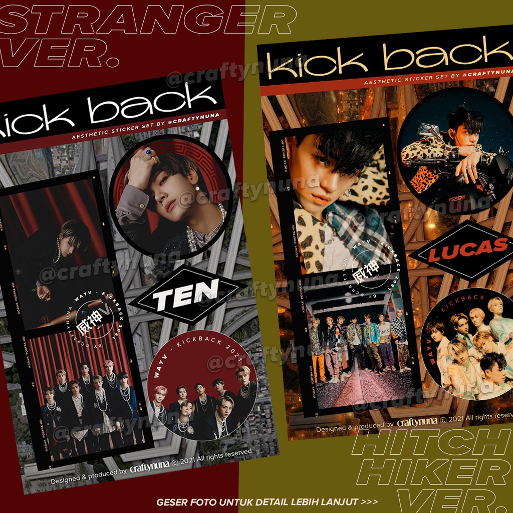 

(WV-002) WAYV KICK BACK Stranger & Hitchhiker ver sticker set by Crafty Nuna aesthetic stiker case hp kpop