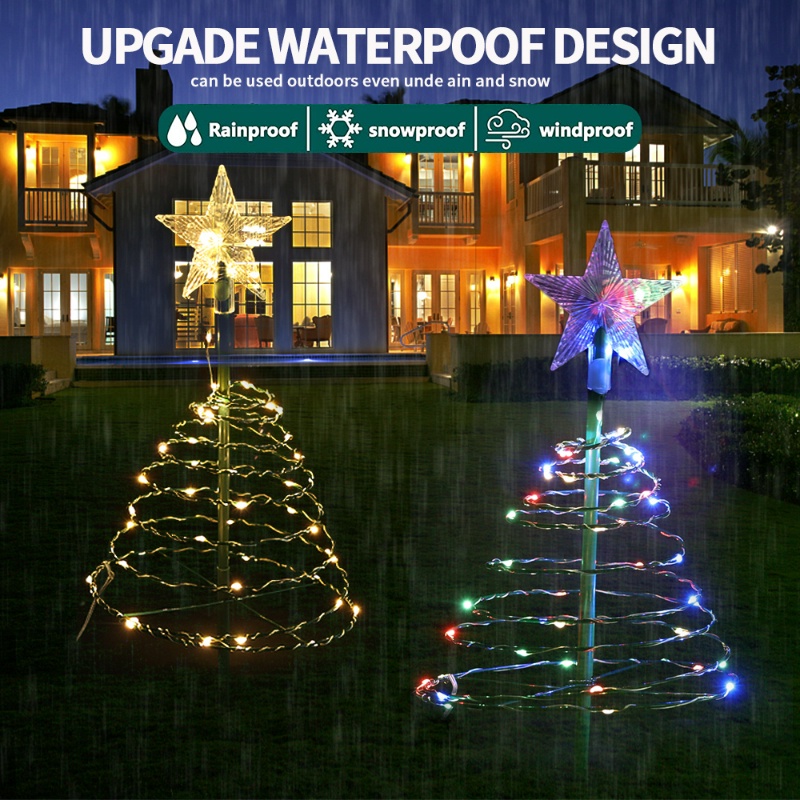 Lampu Pohon Natal LED Energi Surya Xmas LED Lampu Hias Waterproof Indoor Christmas Tree Lights