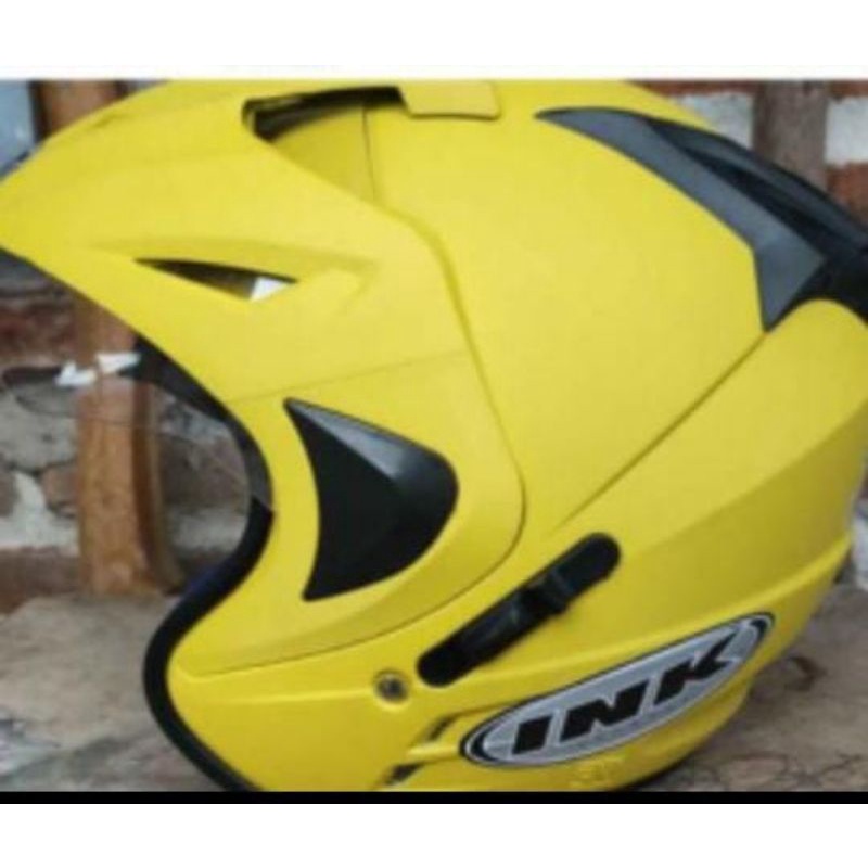 HELM INK  DOBLE VISOR KUALITAS TERBAIK DARI YG LAIN ORIGINAL FNK TERMURAH-Jp8 Kuning Doff