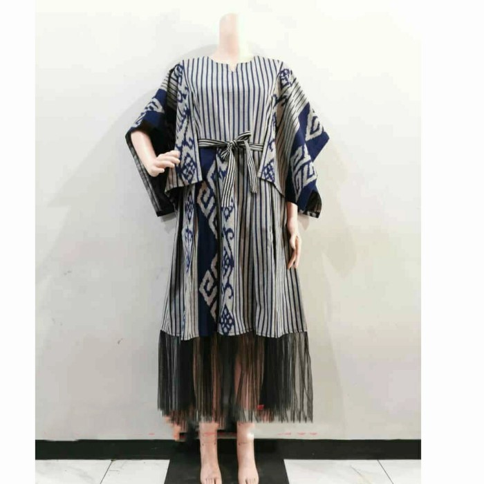Dress tenun mix tutu mewah D180