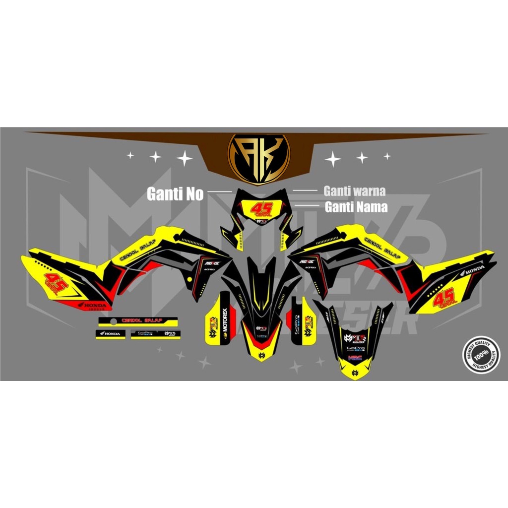 Decal full Body Custom CRF 150L New Desain Suka2 bebas Decal CRF 150L New,KLX,D-TRACKER