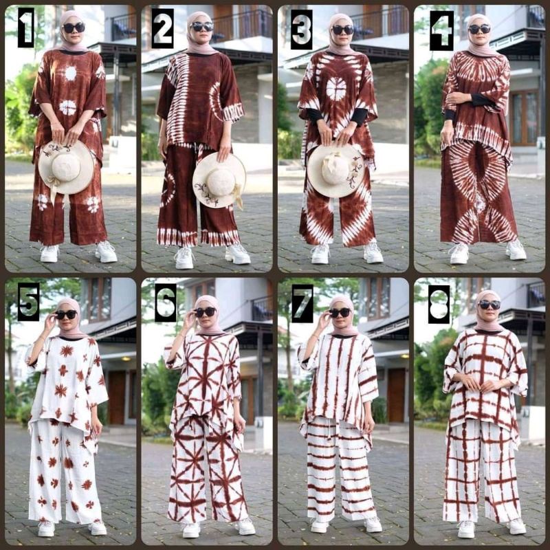 SETELAN JUMBO LD 130 SETELAN KEKINIAN ONE SET RAYON JUMBO set shibori rayon jumbo