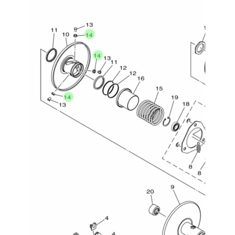 RING PIN GUIDE PELOR PULLY NMAX AEROX 155 MIO M3 ASLI ORI YAMAHA 2DP E7674 10