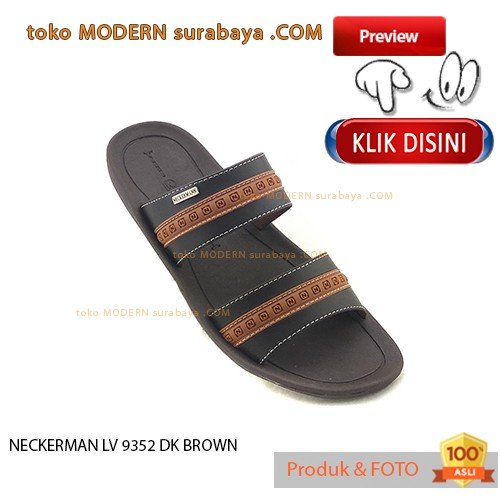 NECKERMAN LV 9352 DK BROWN sendal pria sopan casual flat flip flop