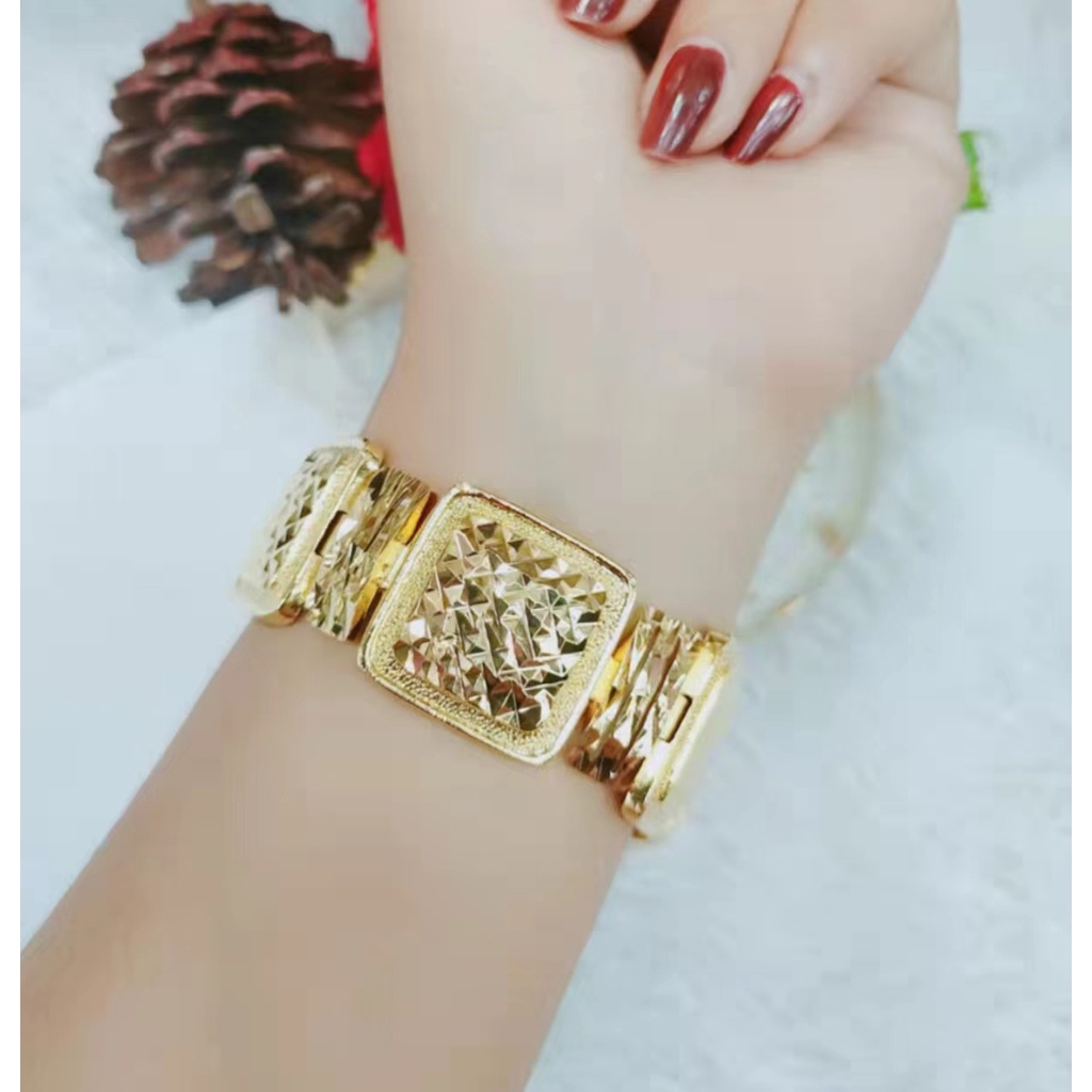 Gelang Xuping Lapis Emas 24K Perhiasan Fashion F44-47 (lebar 25mm)