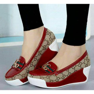 SLIP ON WEDGES GUCCI  G 3 WARNA sepatu wanita sandal  cewek 