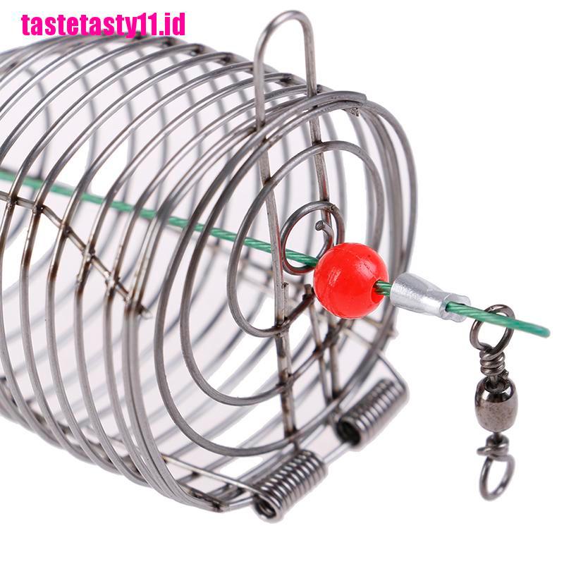 【TTID】5PCs Wire Fishing Lure Cage Fish Bait Cage Fishing Trap Basket Feeder Hol