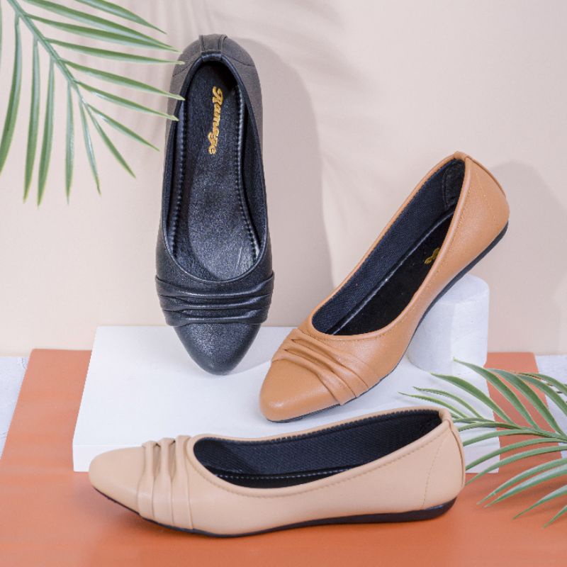 SEPATU FLAT SHOES WANITA SOL KARET H07 37/44