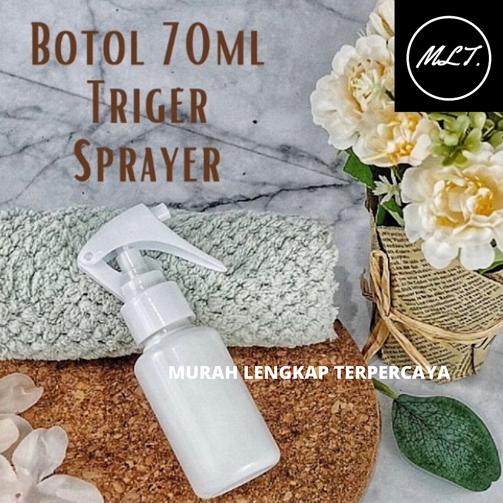 BOTOL TRIGER SPRAY 70ML TUBULAR PUTIH