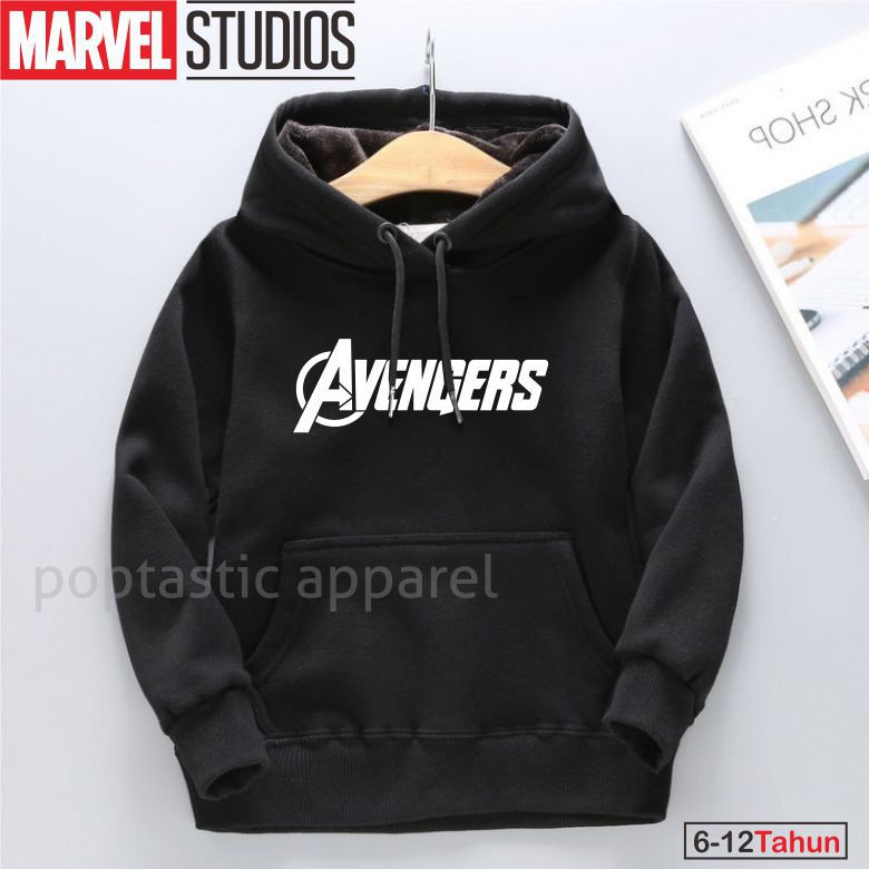 AVENGERS MARVEL Jaket Distro Sweater Hoodie anak Laki-laki perempuan LOGO FLEECE TEBAL