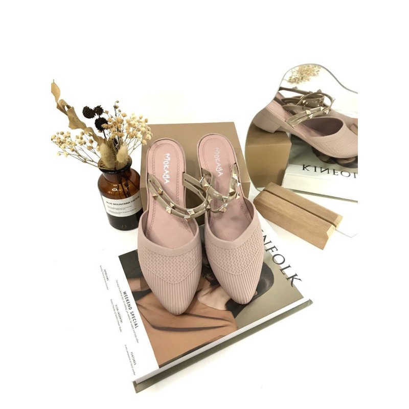 Sandal Sepatu Wanita Let Valentino Import Mokaya 559 atau Bekro 559 BEST SELLER-Mocca