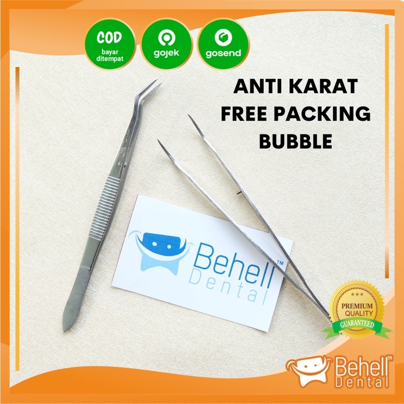 PINSET BEHEL L ANTI KARAT - Dental Instrument Ortho Alat Penjepit karet Behel Bracket Gigi  Kapas Cotton Roll Palet Dll - Original - Kawat Braces Orthodontic Behelldental