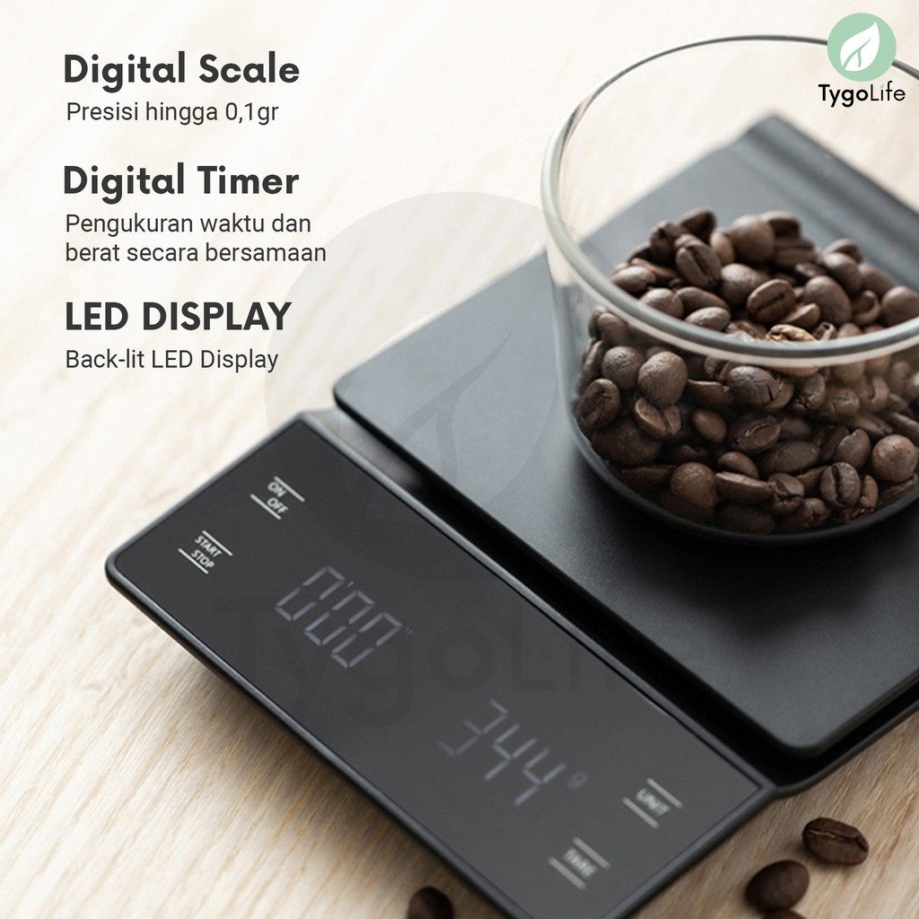 TYGO ONYX DIGITAL COFFEE SCALE WITH TIMER V60 DRIP COFFEE / TIMBANGAN DIGITAL