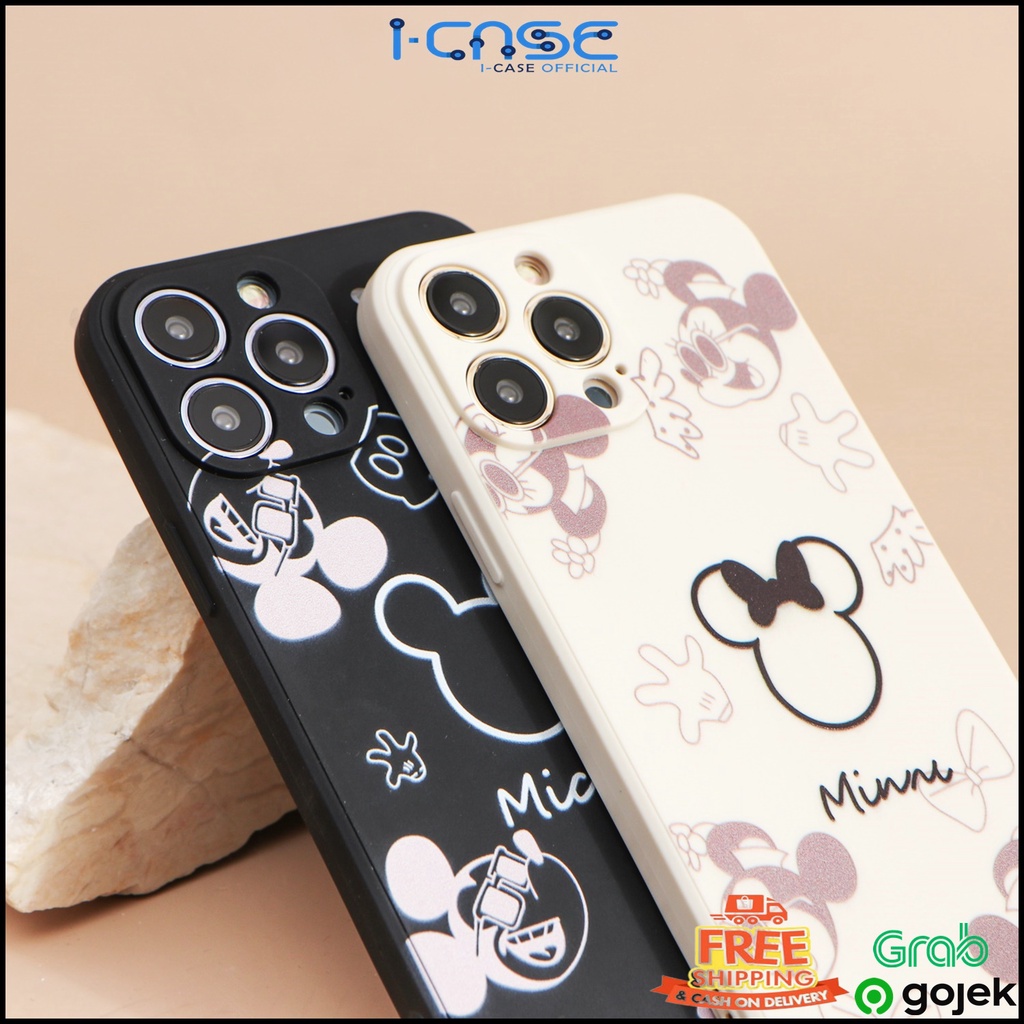 Soft Case Edge Miki Mini Cartoon Full Lens Cover  iPhone 7 8 SE 7+ 8+ X XR XS 11 12 13 MINI PRO MAX