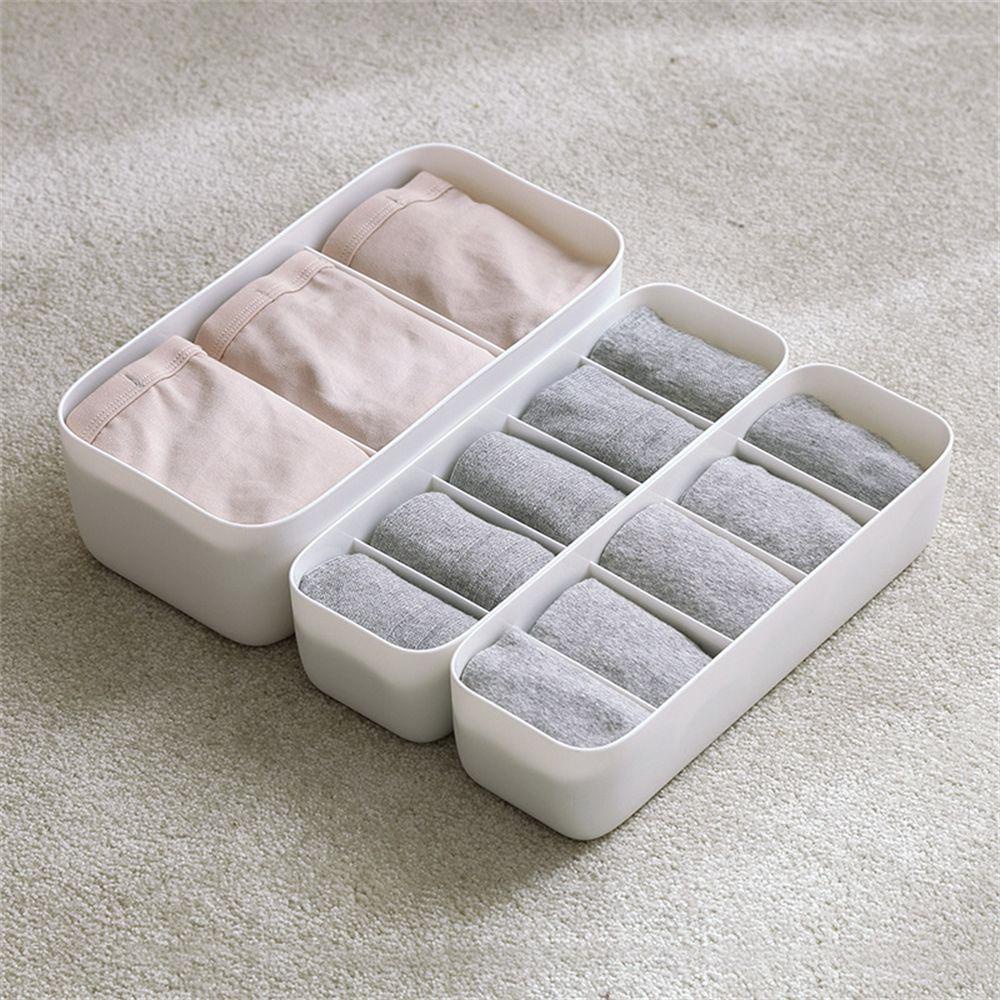 Solighter Drawer Organizers Plastic Simple Desktop Drawer Underwear Organizer Kotak Penyimpanan Plastik