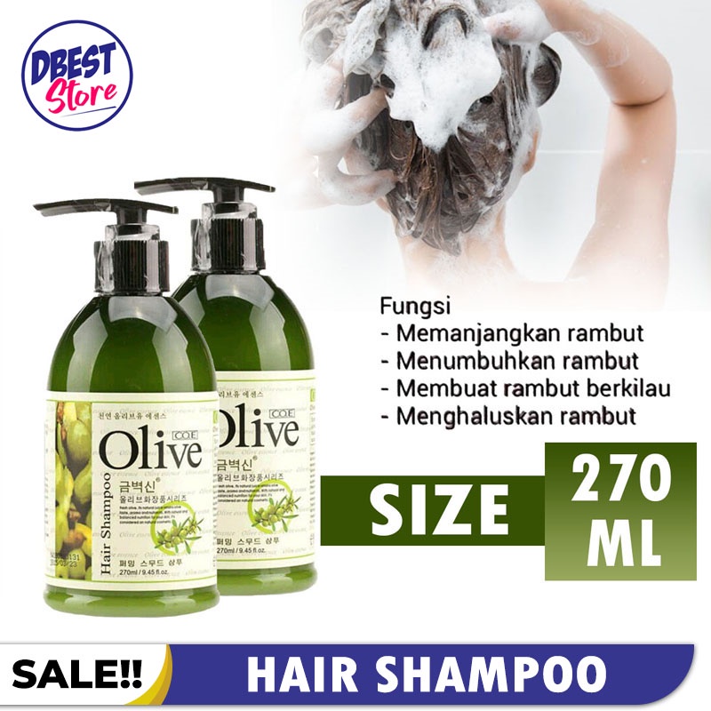 [DIJAMIN AMPUH!!] Shampoo Olive Original - Shampoo Pemanjang Rambut Tercepat - Shampoo Rambut Rontok - Shampoo Pelurus Rambut - Olive Shampo COE - Kemasan Warna Hijau - 270 mL