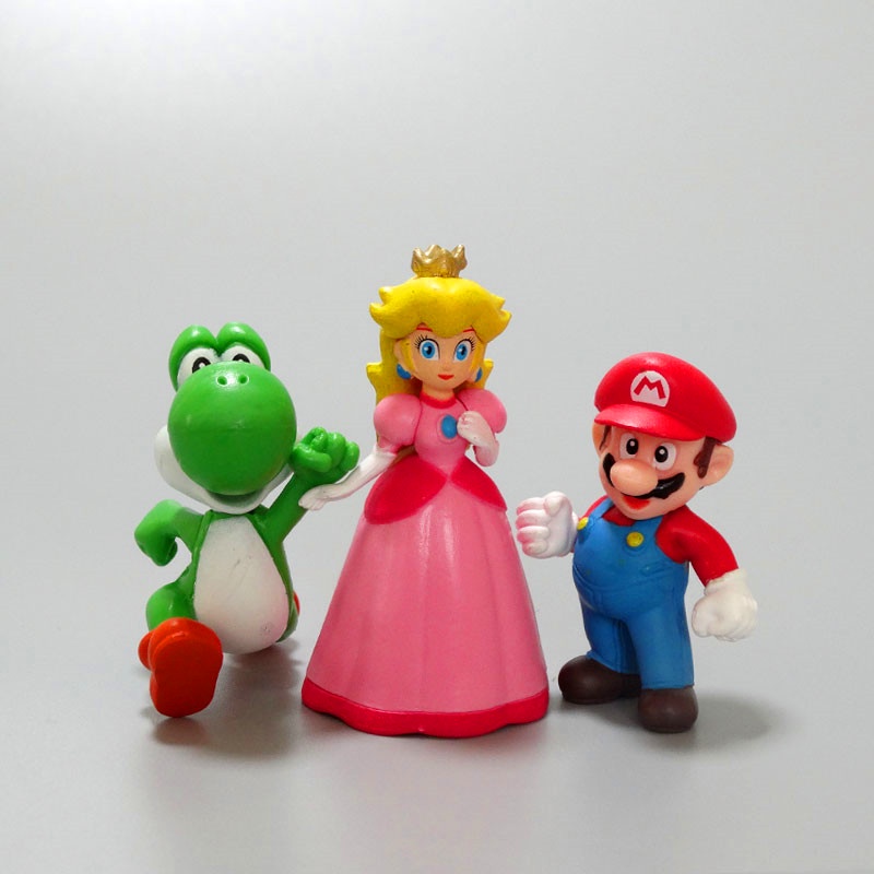 6pcs / set Mainan Action Figure Luigi Mario Bros Yoshi Bahan PVC Untuk Hadiah Anak