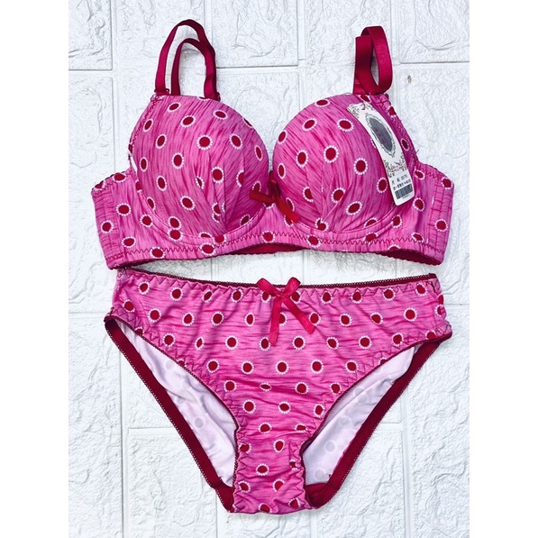 BH | Bra Set Motif Polkadot TOYAZI Pakai Kawat dan Busa Tipis