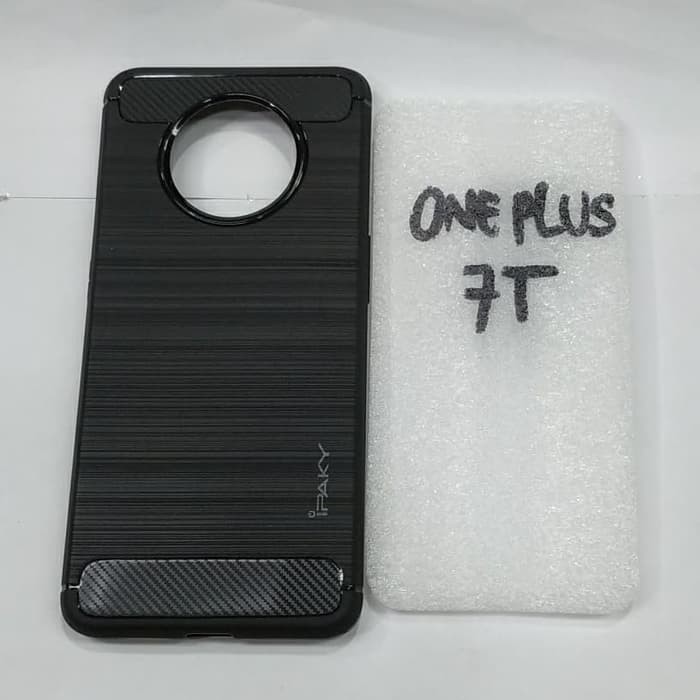 ONEPLUS 7T softcase ipaky silikon karet hitam mantap murah