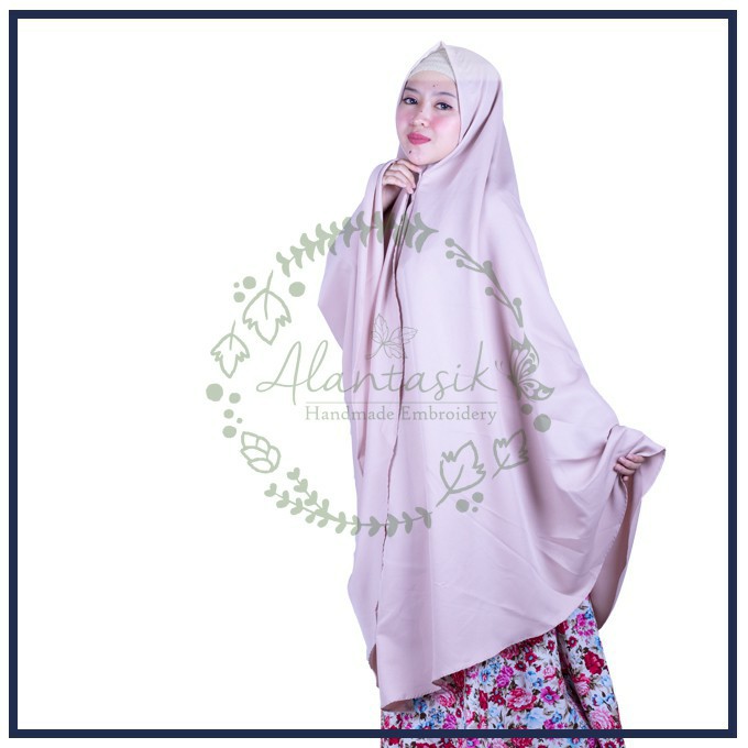 Alantasik - JILBAB SUPER JUMBO MOSSCREPE XXXL  NON  PET / HIJAB SYARI MOSCREPE SEMI MUKENA GR.4