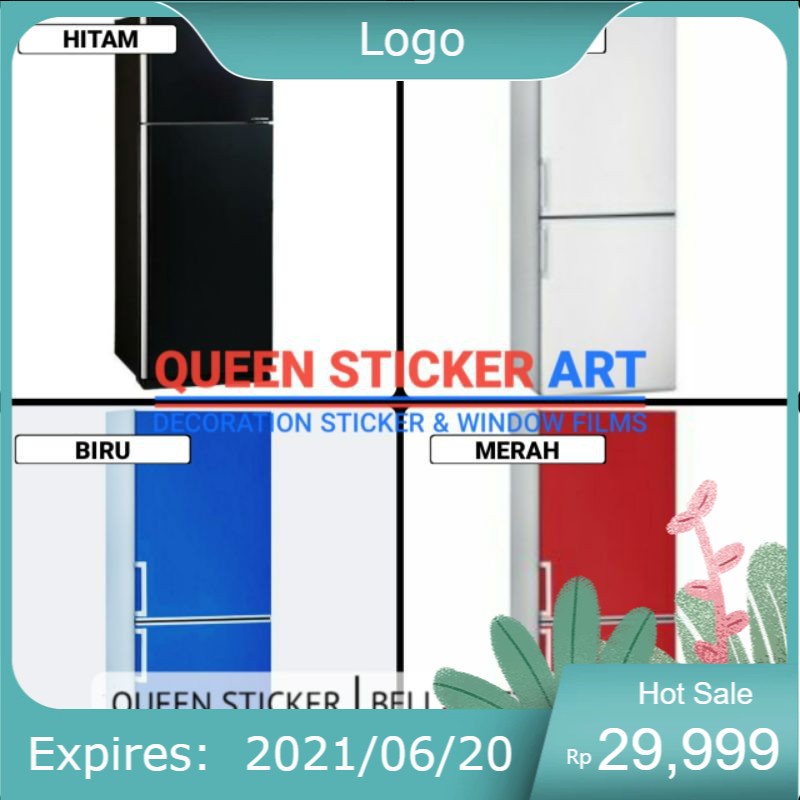 Sticker Lemari Es Stiker Kulkas Warna Polos