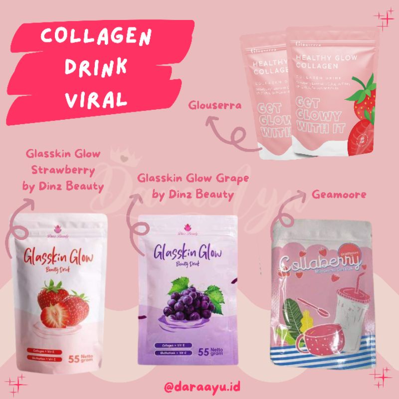 Jual Minuman Kolagen Collagen GLASSKIN GLOW / GLOUSERRA HEALTHY GLOW