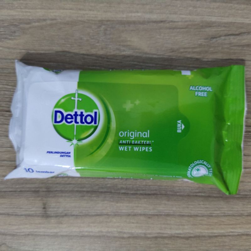 Dettol wipes 10s Tissue basah Isi 10 lembar