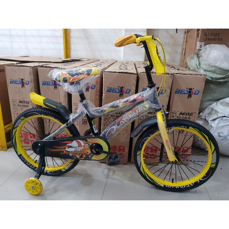 Sepeda Anak Sepeda BMX 18 inch PLATINUM ( JARI-JARI MOTOR ) ( YELLOW )