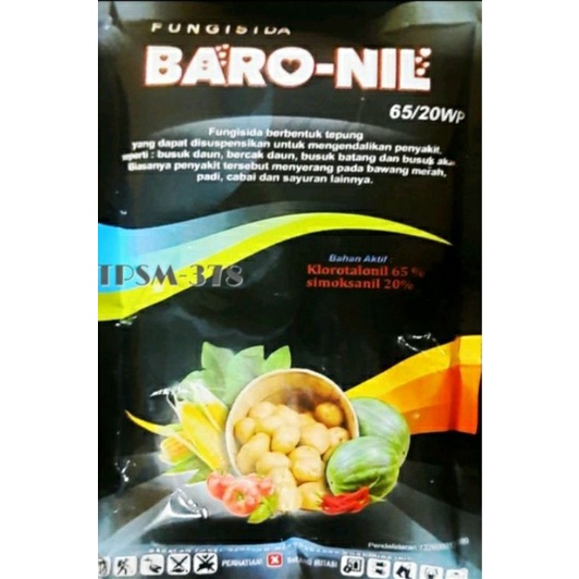 Fungisida BARO-NIL 65/20 WP Bahan Aktif Klorotalonil & Simoksanil Netto 500 GRM