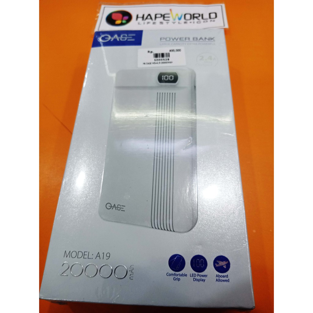 POWERBANK MURAH ORIGINAL OASE REAL 20000MAH MD-A19 GARANSI RESMI AWET DAN TAHAN LAMA