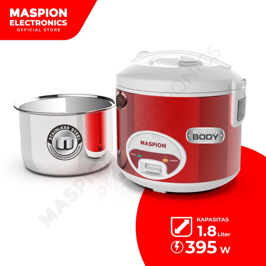 MASPION Rice Cooker / Penanak Nasi 1,8 Liter Panci Stainless MRJ-1808