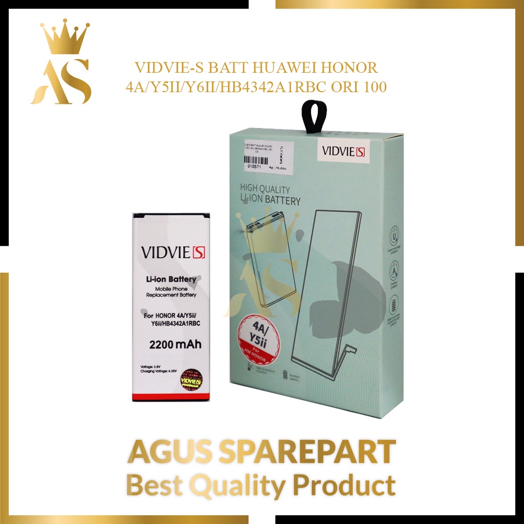VIDVIE-S BATERAI HUAWEI HONOR 4A / Y5II / Y6II / HB4342A1RBC ORI 100 / BATTERY / BATRE