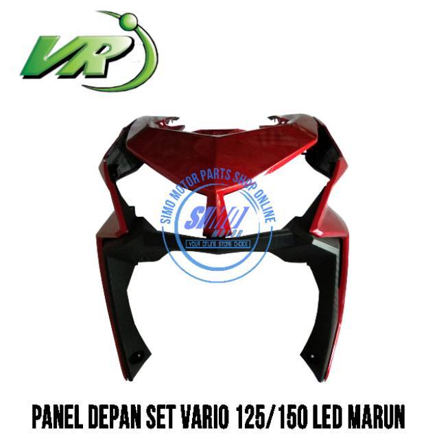 PAKET PANEL TAMENG DASI SET SAYAP GARNIS VARIO 125 LED MERAH MAROON 2015 2017 MERK VR