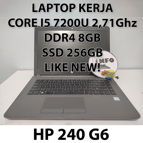 LAPTOP HP 240 G6 CORE I5 7200U RAM 8GB SSD 256GB LAPTOP KERJA MURAH LAPTOP CODING LAPTOP KULIAH LAPT
