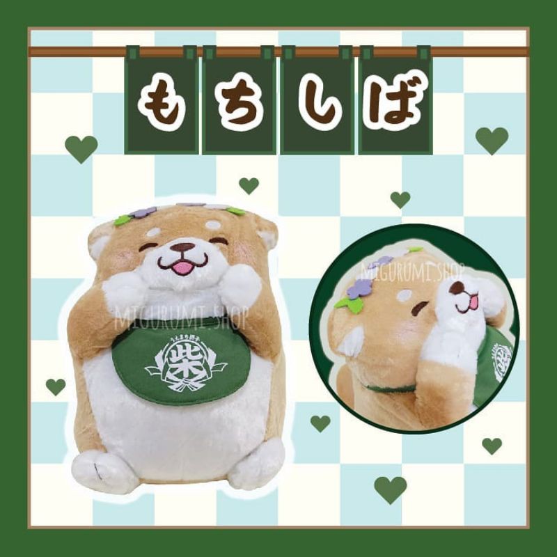 SK Japan - Faithful MochiShiba Shy Green NEW ORI IMPOR JEPANG 40cm Boneka Anjing Halus Mainan Anak
