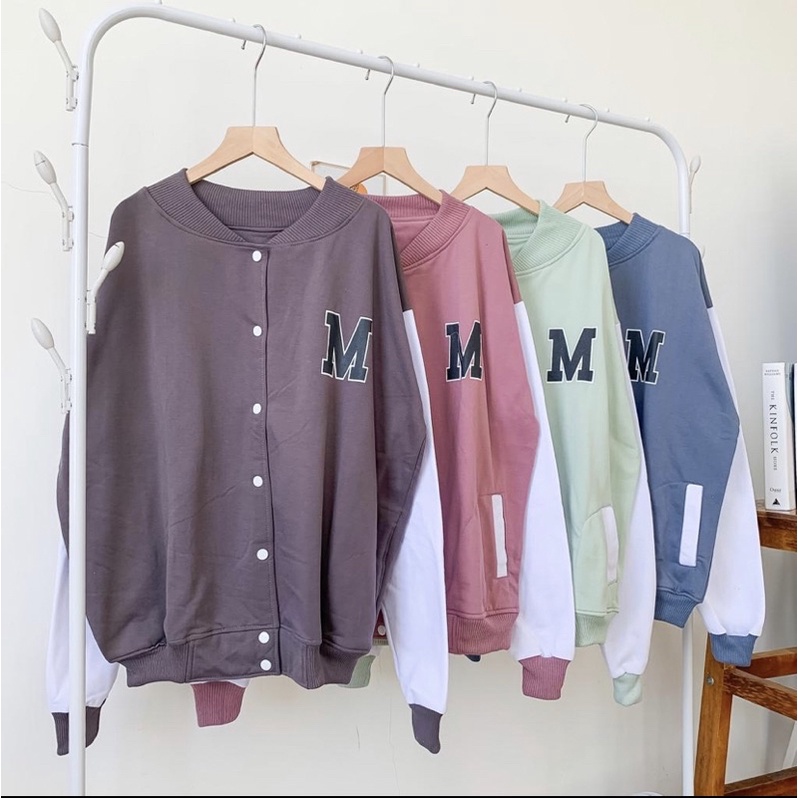 jacket oversize wanita M BASEBALL XXL LD 130 cm jacket big size jumbo wanita korean styele