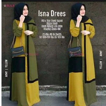 Gamis wollycrepe by Isna Dress Ld 105 Pb 138