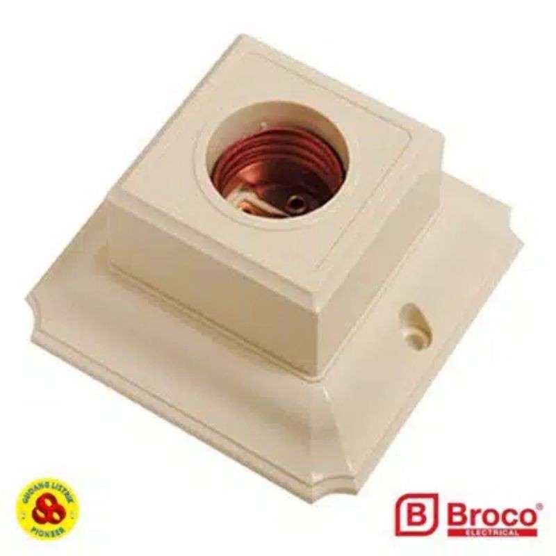 Fiting Lampu Broco Plafon Segi