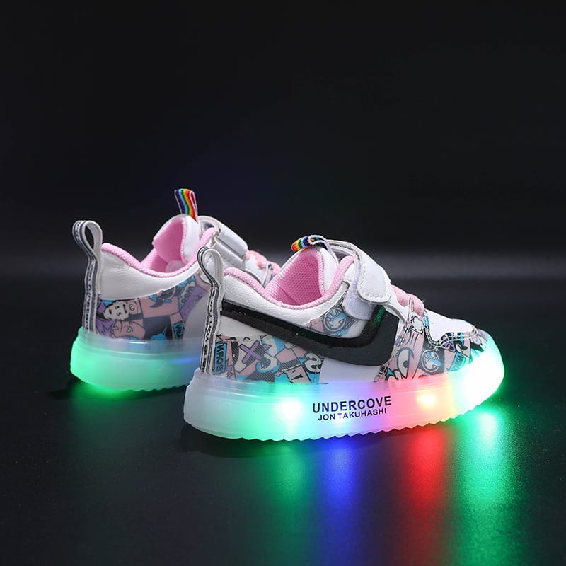 Qeede_Store Sepatu TAKUHA Lampu LED Anak Laki-Laki Dan Perempuan Import Size 21-30