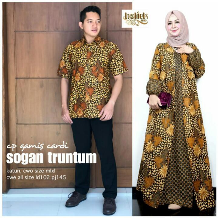 CP Gamis CARDI SOGAN TRUNTUM Batik Cantik Seragam Pesta Muslim Syari Modis Modern Warna Katun halus