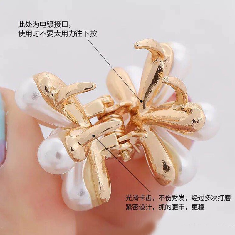 Jepit Rambut Poni Samping Hias Mutiara camellia Untuk Perempuan