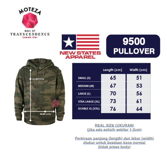 Jaket Sweater Hoodie Polos Original - NSA Pullover 9500 - CAMO